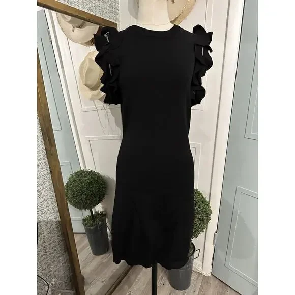 Gabby Isabella Women's Midi Sweater Black Dress Size Medium - Picture 8 of 8